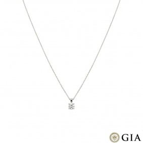 Platinum Round Brilliant Cut Diamond Pendant 0.59ct G/VS2